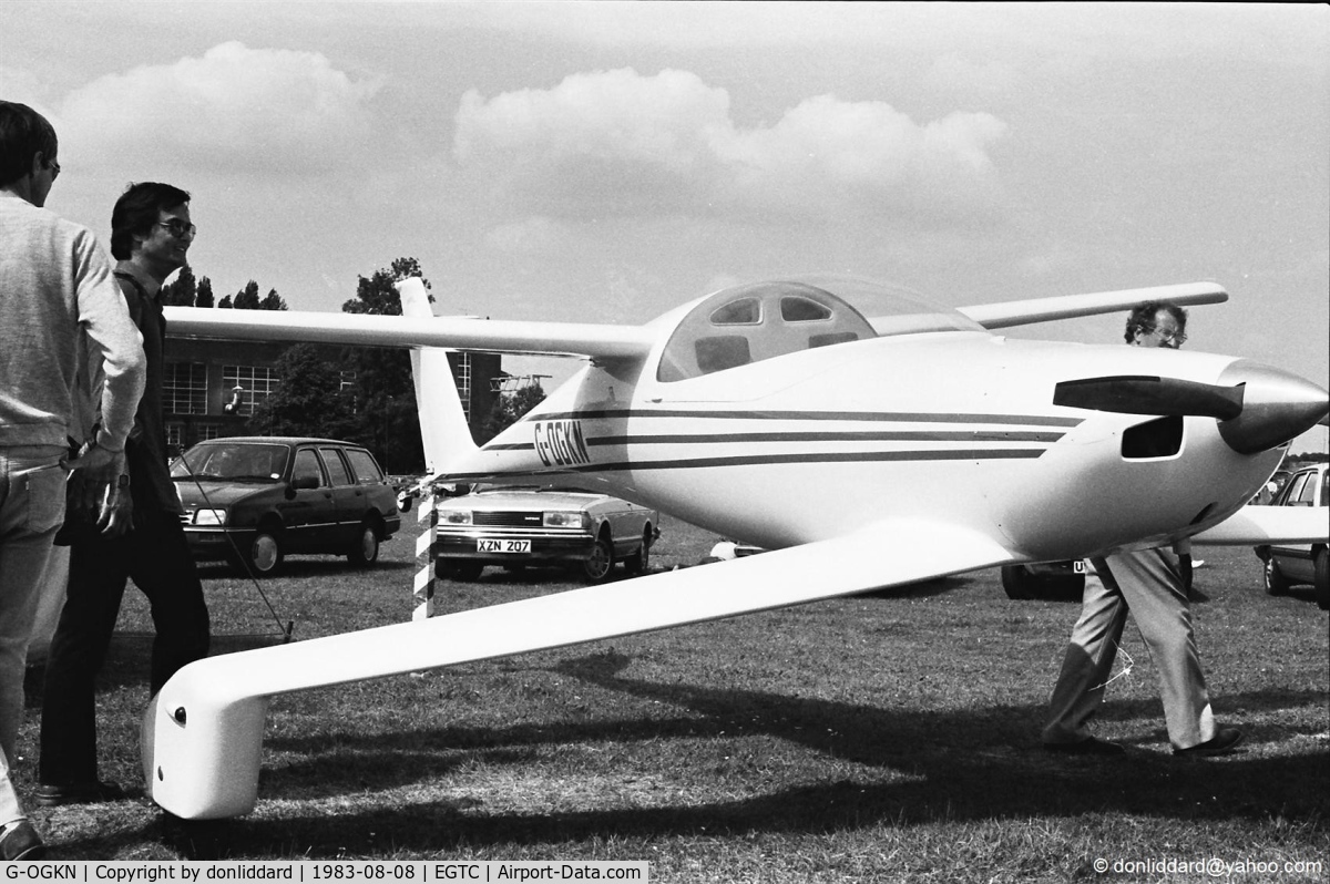 G-OGKN, 1983 QAC Quickie Q2 C/N PFA 094A-10790, G-OGKN Rutan Quickie 2 cranfield egtc pfa meeting 1983