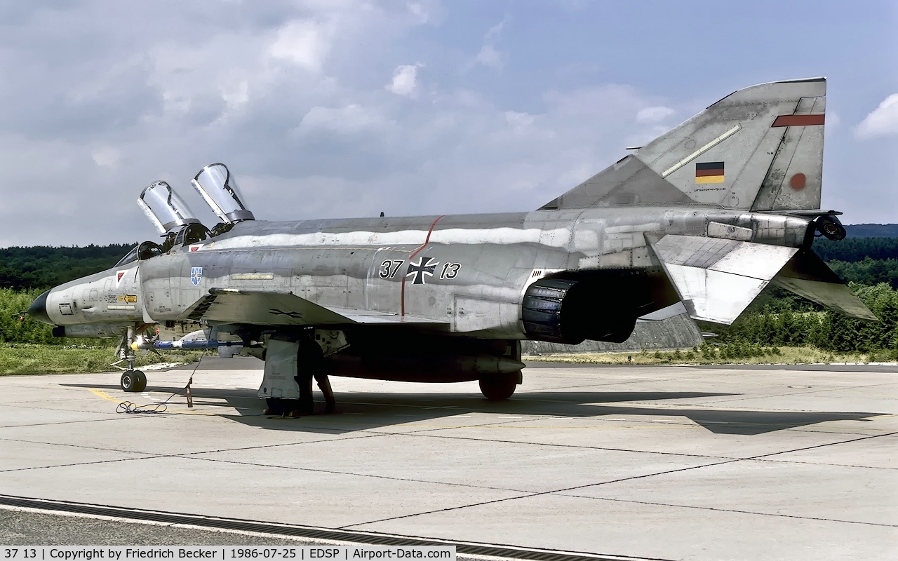 37 13, 1972 McDonnell Douglas F-4F Phantom II C/N 4379, flightline at Fliegerhorst Pferdsfeld