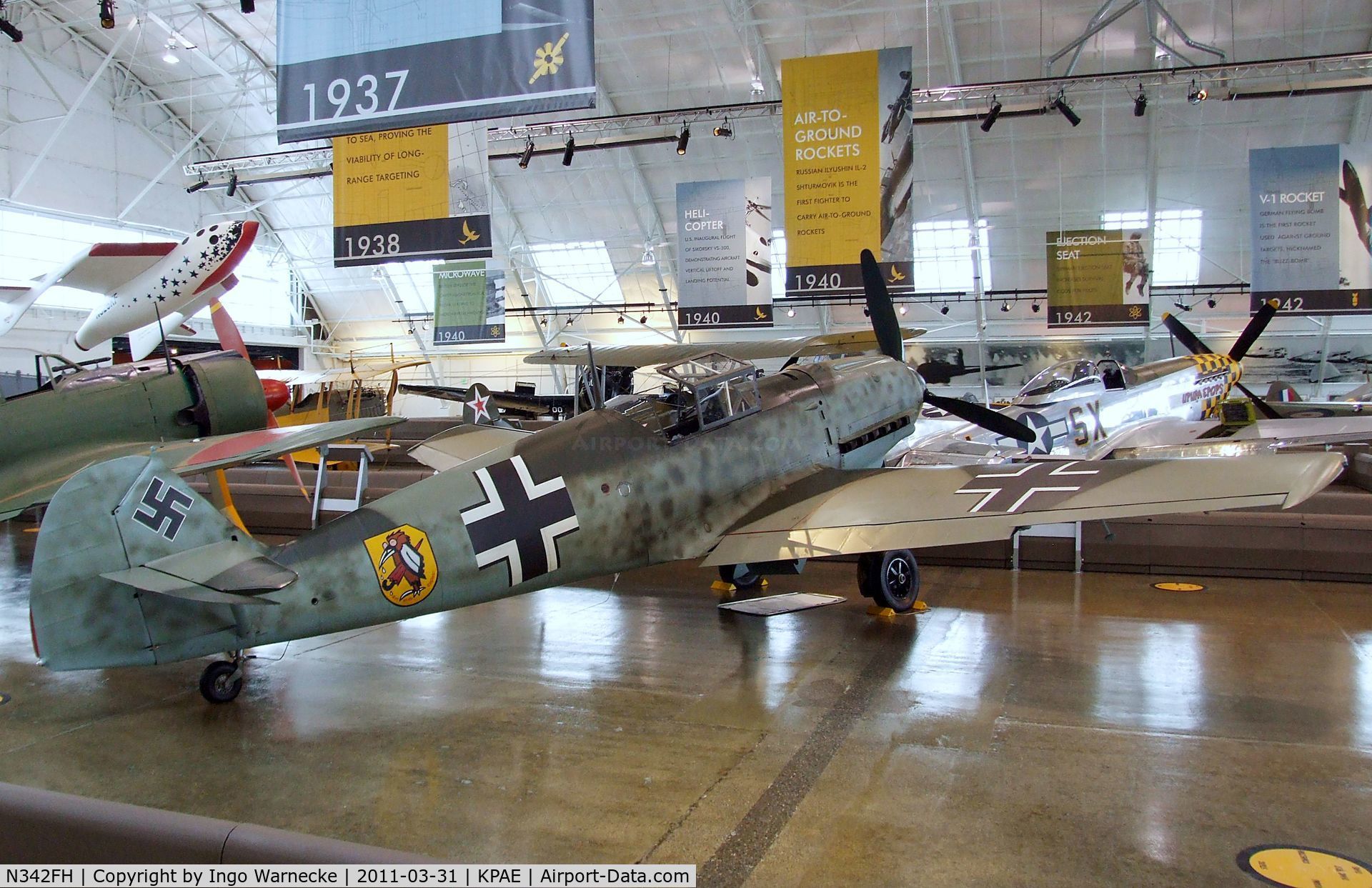 N342FH, 1939 Messerschmitt Bf-109E C/N 1342, Messerschmitt Bf 109E at the Flying Heritage Collection, Everett WA