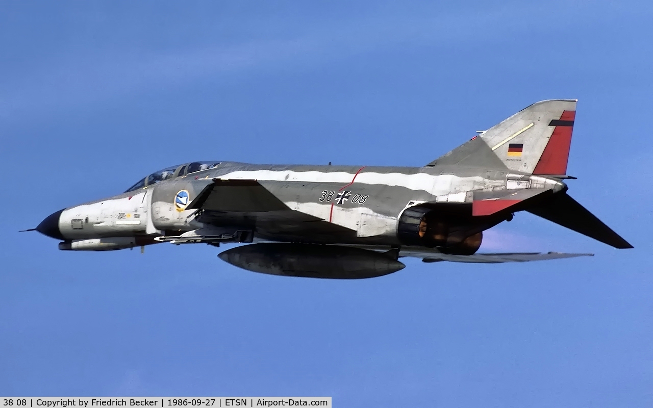 38 08, 1972 McDonnell Douglas F-4F Phantom II C/N 4627, departure from Fliegerhorst Neuburg