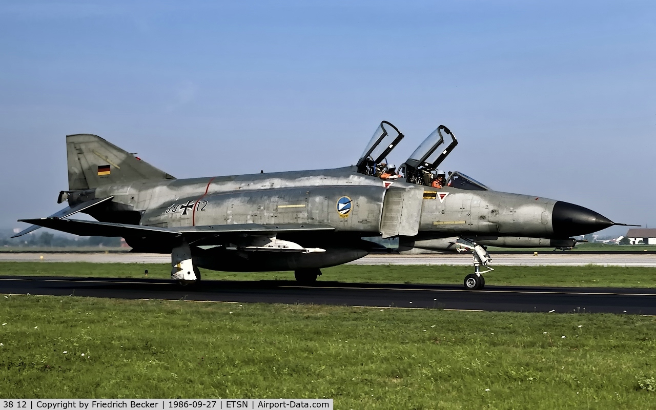 38 12, 1972 McDonnell Douglas F-4F Phantom II C/N 4640, taxying to the flightline at Fliegerhorst Neuburg