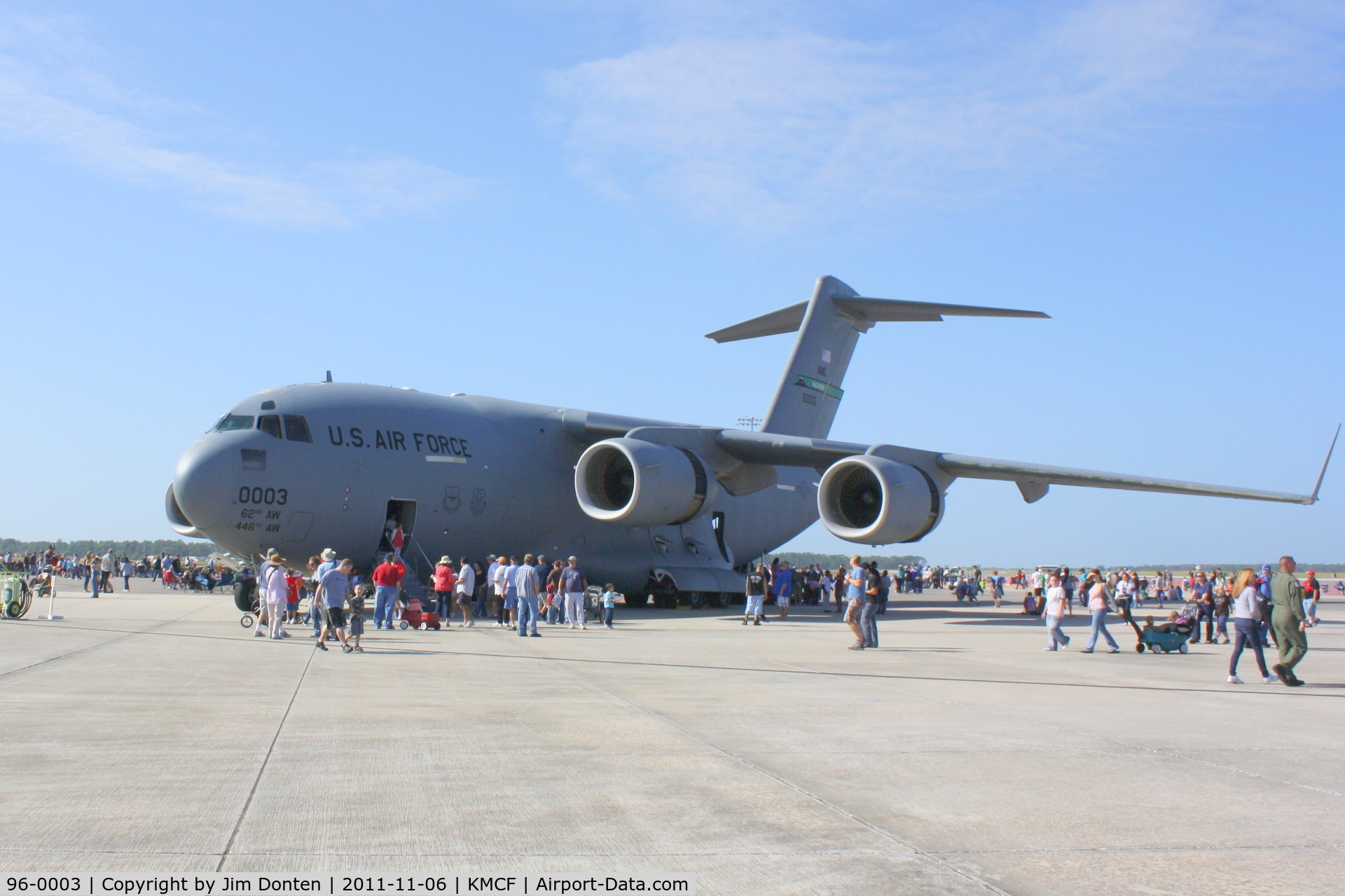 96-0003, 1996 McDonnell Douglas C-17A Globemaster III C/N P-35, C-17 Globemaster III (96-0003) from 62nd/446th Airlift Wing at McChord Air Force Base on display at MacDill Air Fest