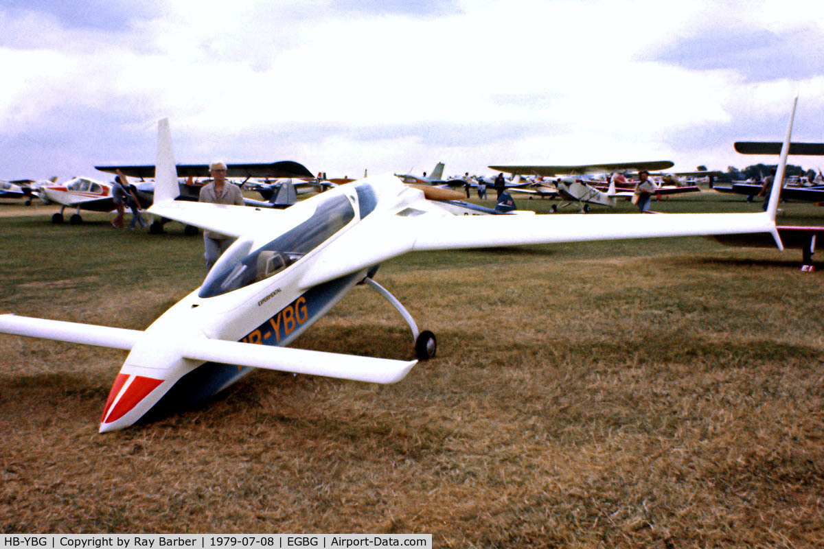 HB-YBG, 1978 Rutan VariEze C/N 1236, Rutan Varieze [1236] Leicester~G 08/07/1979. Image taken from a slide.