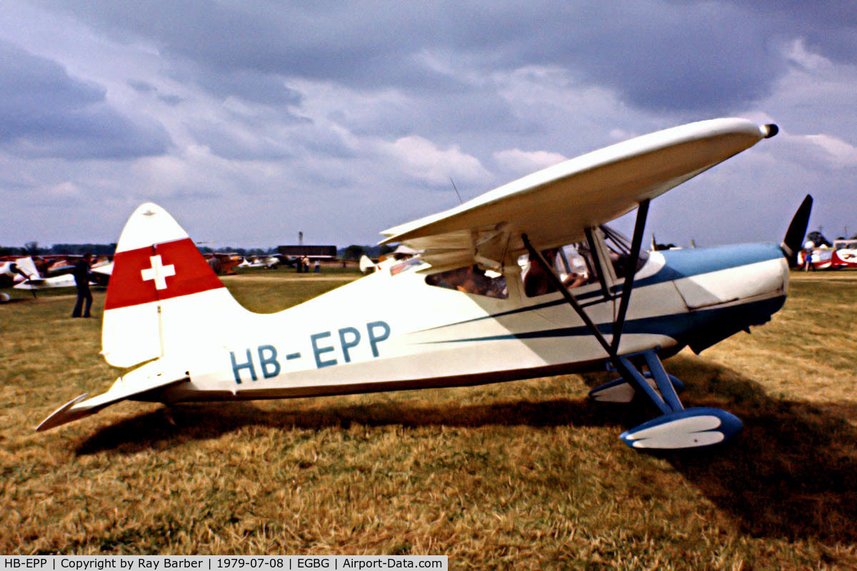 HB-EPP, 1951 SAI KZ VII U-8 C/N 193, S.A.I KZ.VII U-4 Laerke [193] Leicester~G 08/07/1979. Image taken from a slide.
