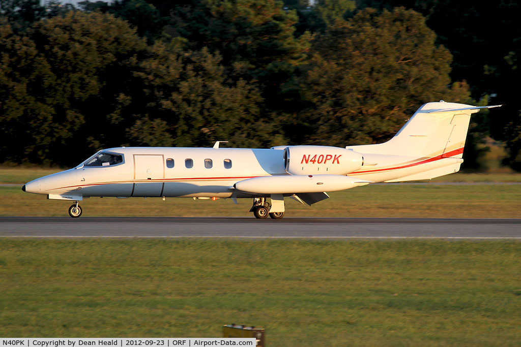 N40PK, 1979 Gates Learjet Corp. 35A C/N 260, Rolling out on RWY 5 after arrival from Laurence G Hanscom Field (KBED) - Bedford, MA.
