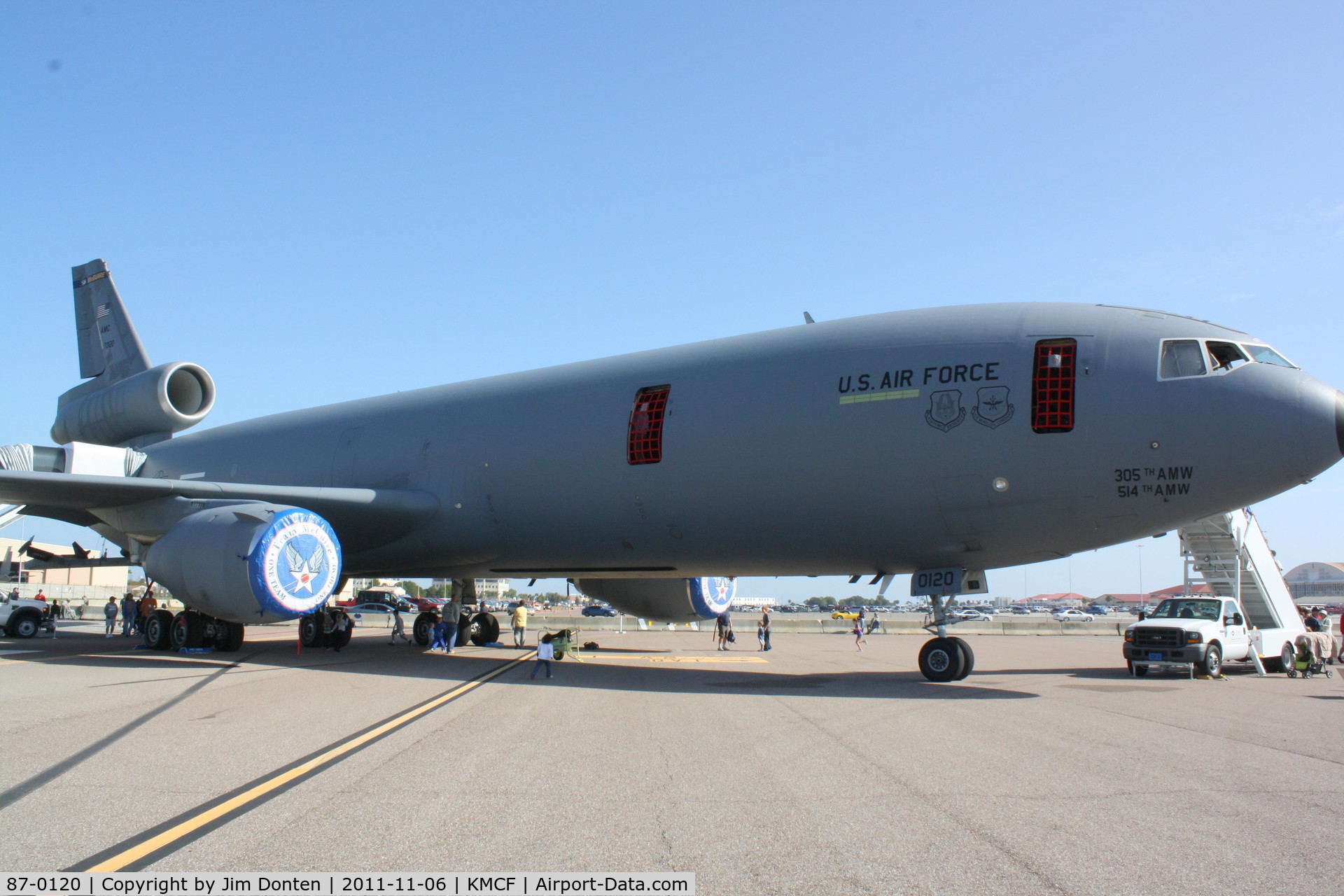 87-0120, 1987 McDonnell Douglas KC-10A Extender C/N 48306, KC-10A Extender (87-0120) from the 305th/514th Air Mobility Wing at McGuire Air Force Base sits on display at MacDill Air Fest