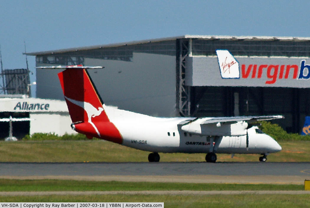 VH-SDA, 1997 De Havilland Canada DHC-8-202 Dash 8 C/N 482, DHC-8Q-202 Dash 8 [482] (QANTASlink) Brisbane-International~VH 18/03/2007. Heat haze is a problem with here.