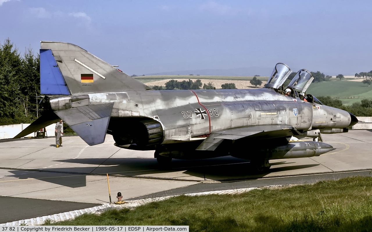 37 82, 1972 McDonnell Douglas F-4F Phantom II C/N 4553, returning from a training mission