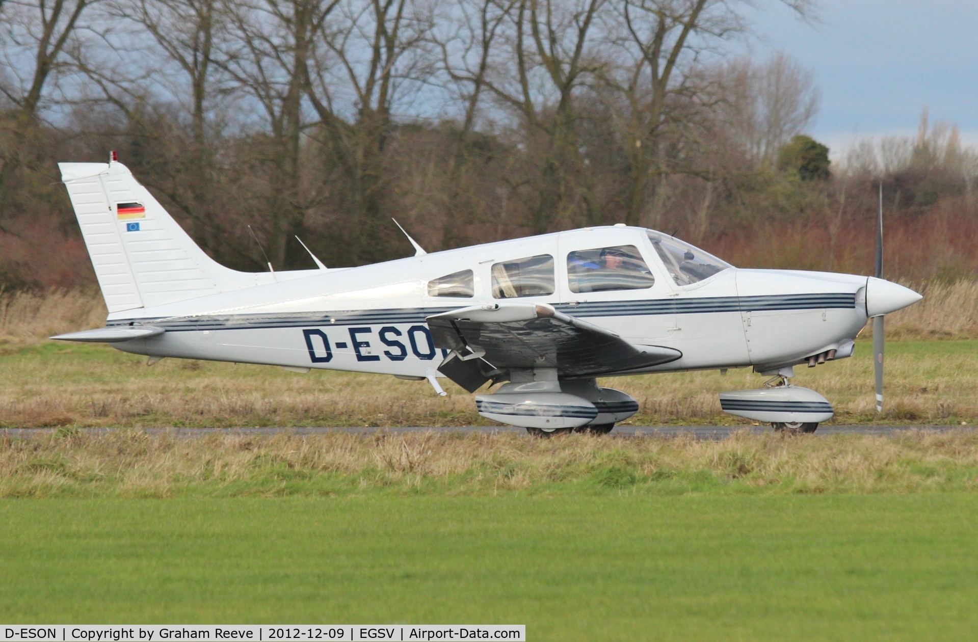 D-ESON, Piper PA-28-236 Dakota C/N 28-8611002, Just landed at Old Buckenham.