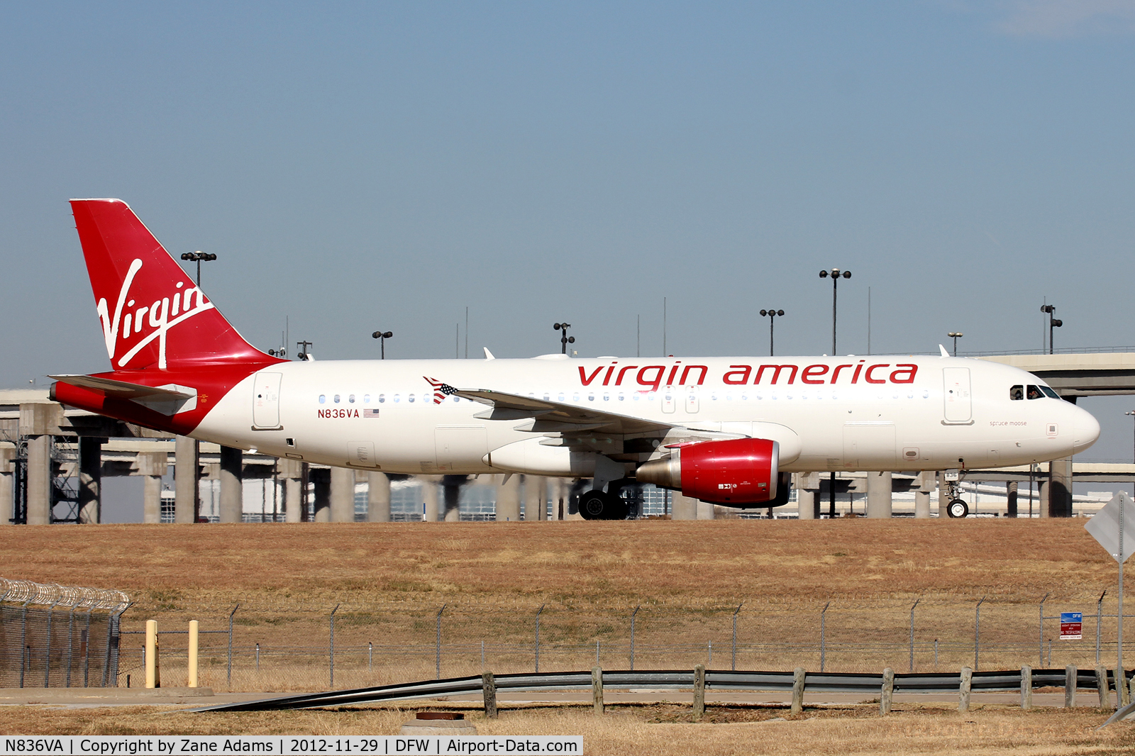 N836VA, 2010 Airbus A320-214 C/N 4480, Virgin America at DFW Airport