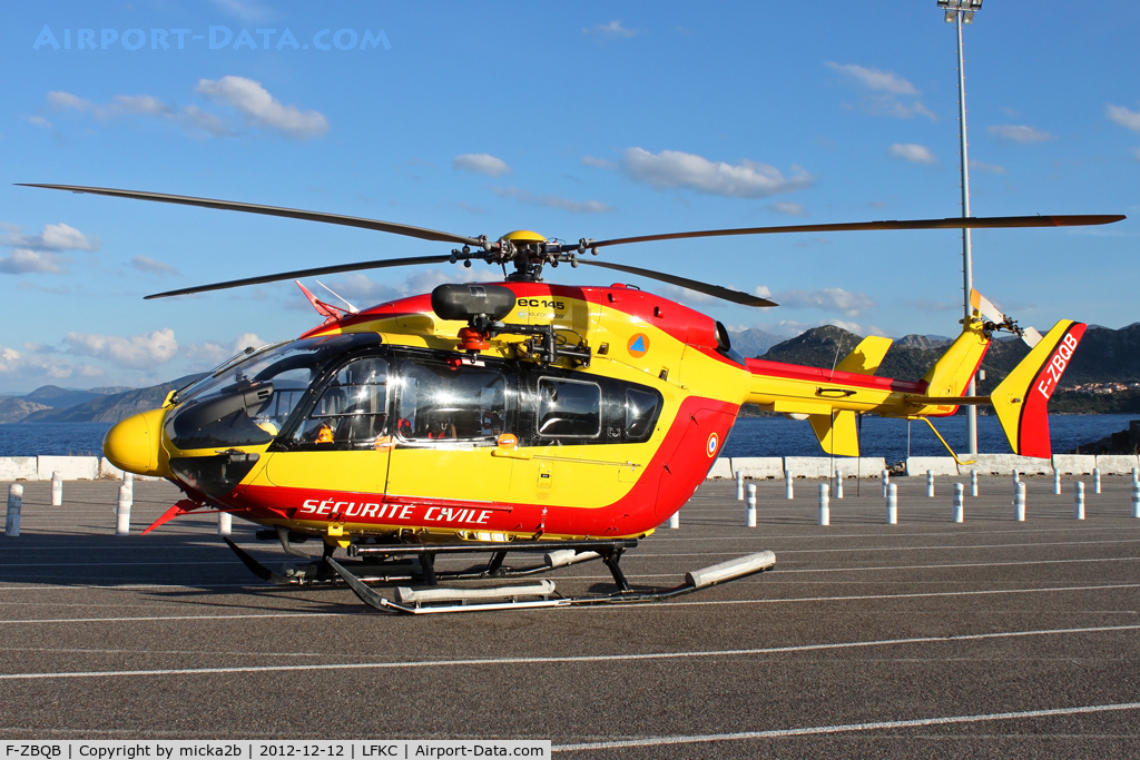 F-ZBQB, 2004 Eurocopter-Kawasaki EC-145 (BK-117C-2) C/N 9058, Parked at l'Ile Rousse Port
