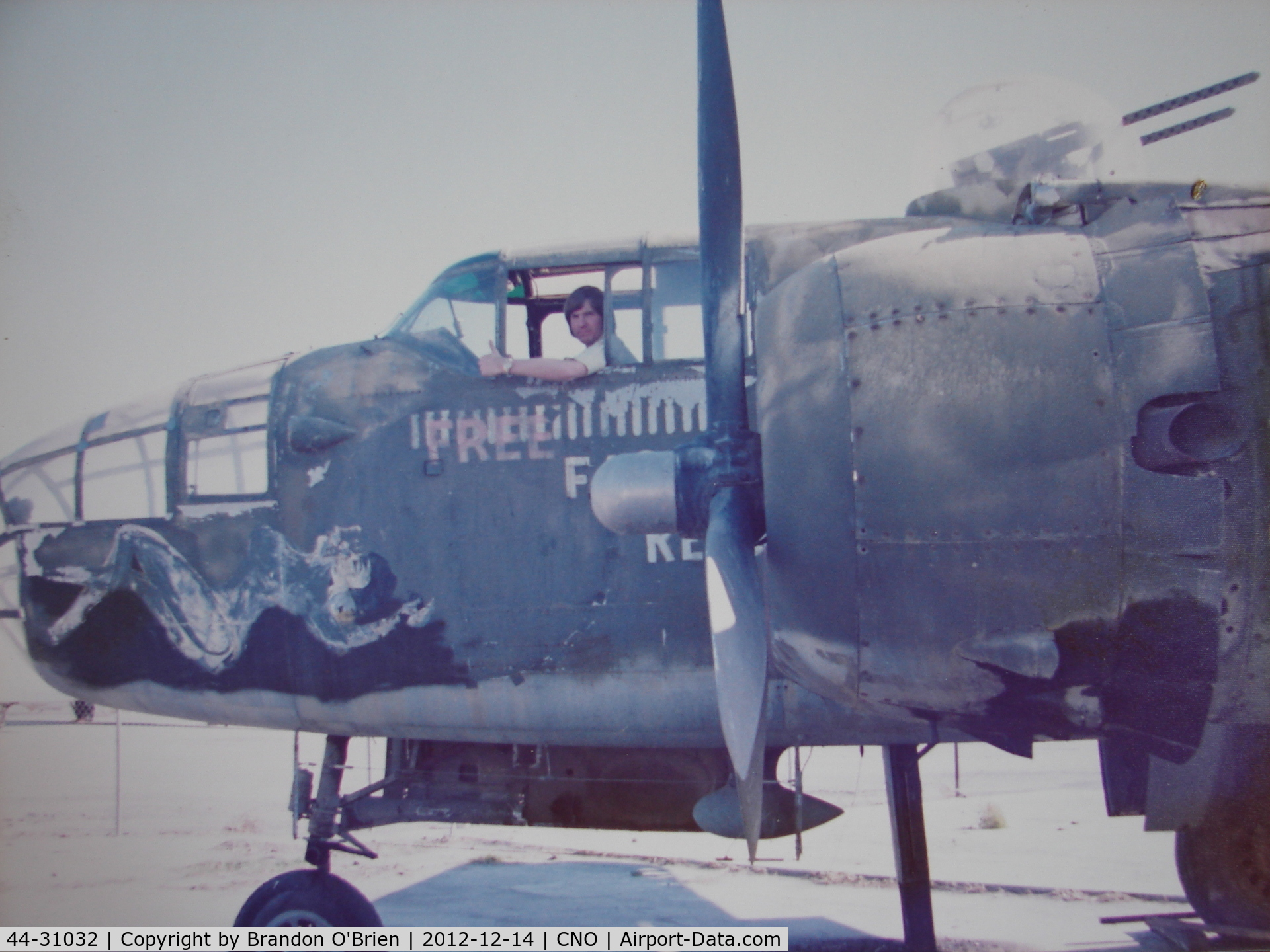 44-31032, 1944 North American B-25J Mitchell Mitchell C/N 108-35357, Bob Edstedt in Free, Fast & Ready, approx. 1976.