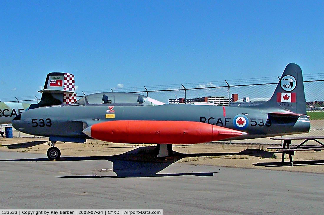 133533, Canadair T-33AN Silver Star 3 C/N T33-533, Canadair T-33AN Silver Star Mk.3 [T33-533] Edmonton-International~C 24/07/2008. This is a composite aircraft with the wings of 21518(c) and parts of 21122(c) serialed aircraft.