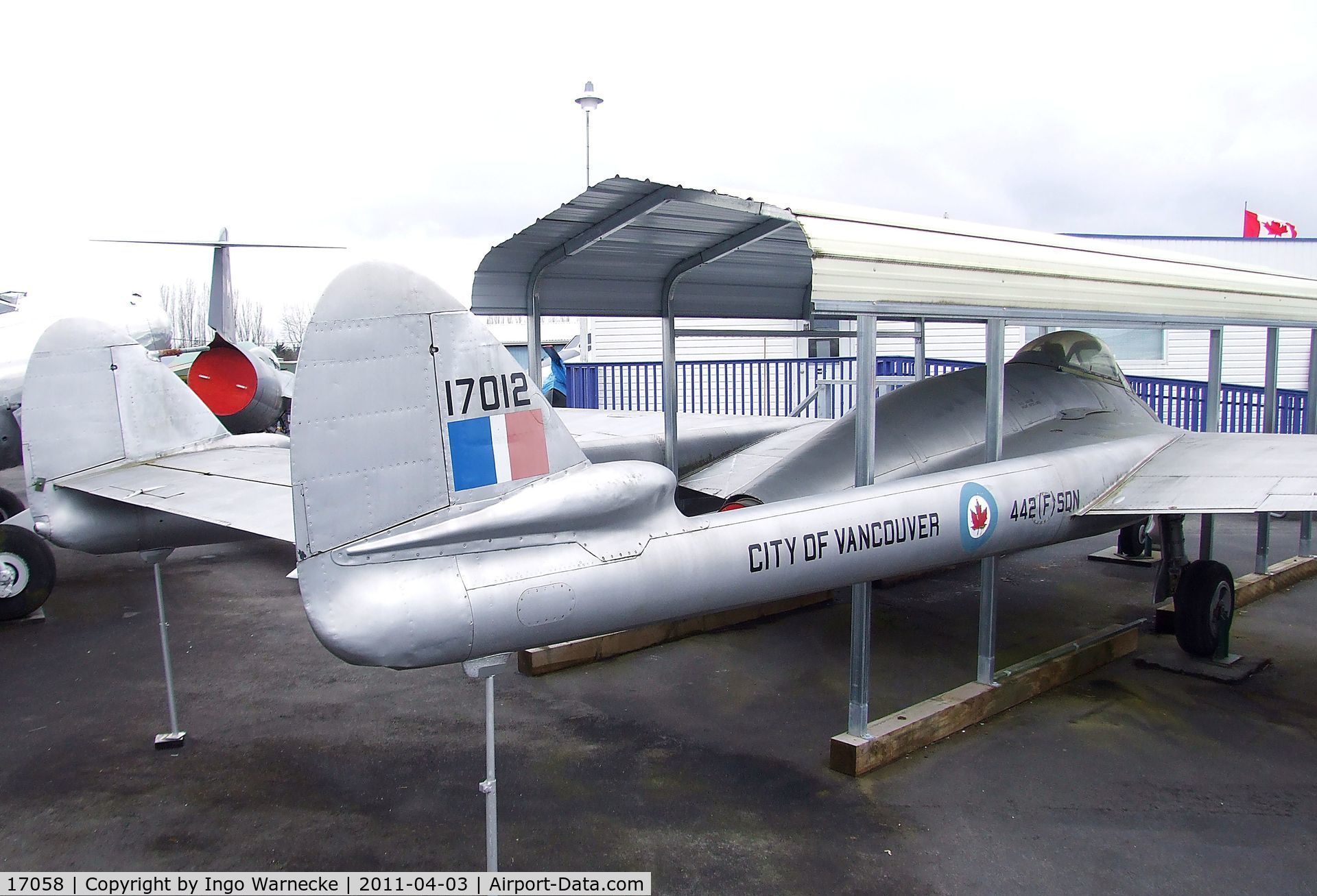 17058, De Havilland DH-100 Vampire F.3 C/N EEP42376, De Havilland D.H.100 Vampire F3 at the Canadian Museum of Flight, Langley BC