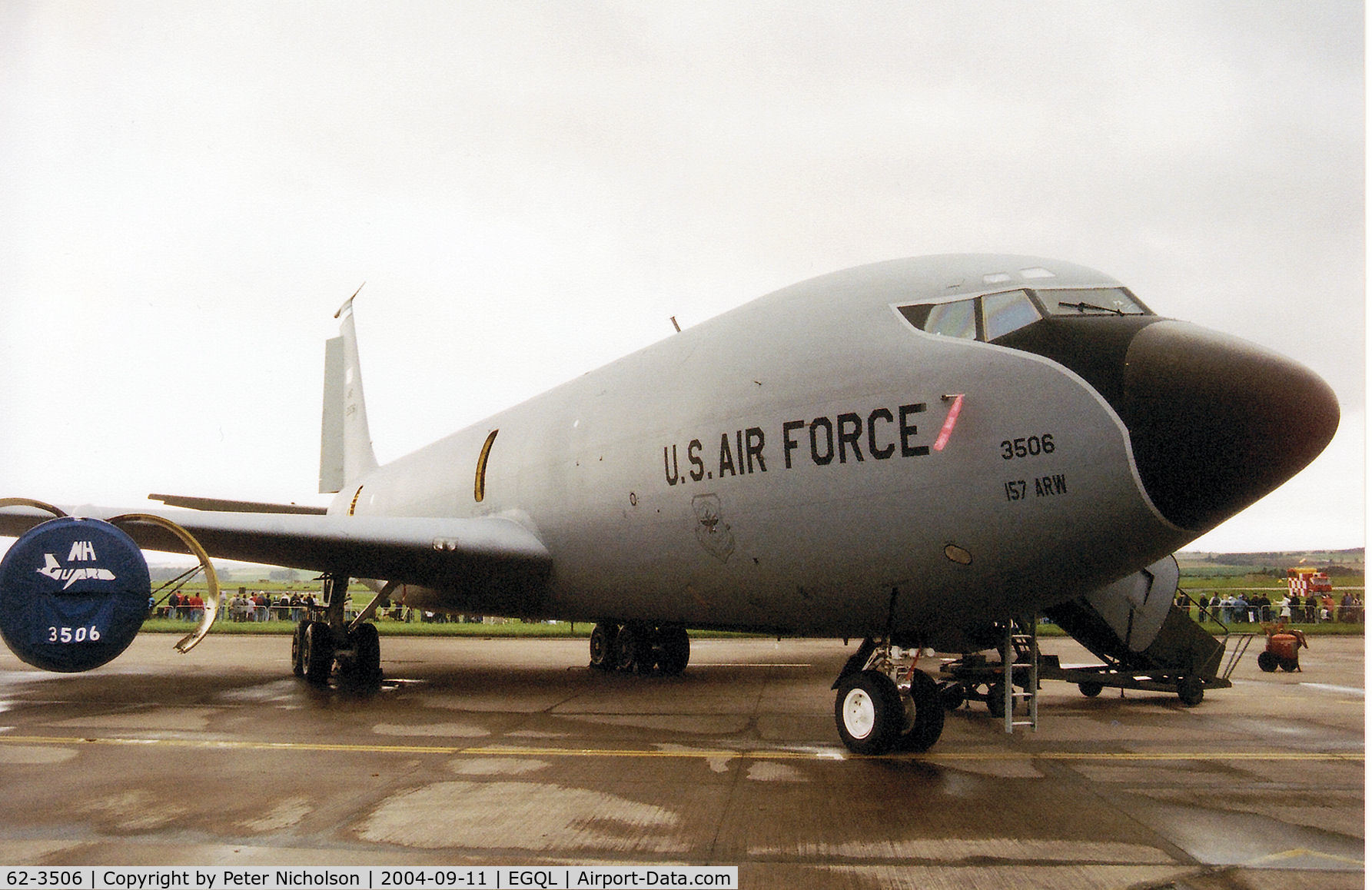 62-3506, 1962 Boeing KC-135R Stratotanker C/N 18489, KC-135R Stratotanker, callsign Pack 99, of the 133rd Air Refuelling Squadron New Hampshire Air National Guard on display at the 2004 RAF Leuchars Airshow.