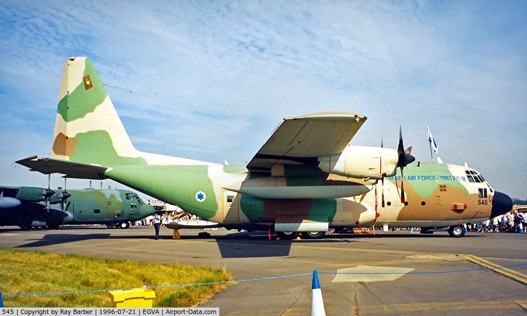545, 1975 Lockheed KC-130H Karnaf Hercules C/N 382-4664, Lockheed KC-130H Hercules [4664] (Israeli AF) RAF Fairford~G 21/07/1996
