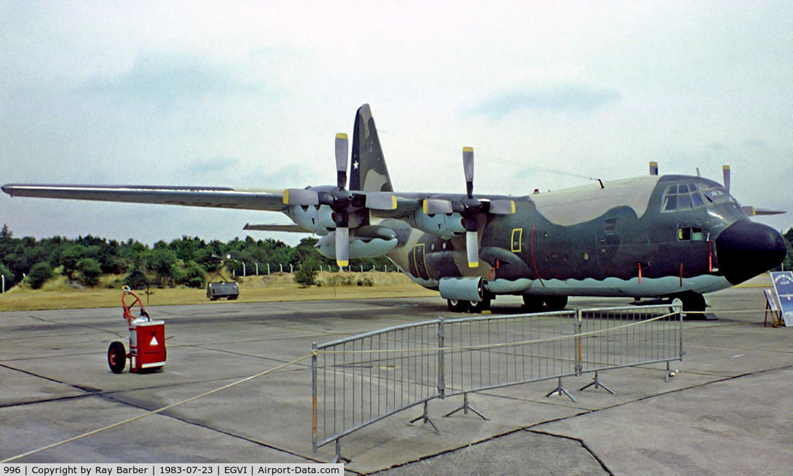 996, 1972 Lockheed C-130H Hercules C/N 382-4496, Lockheed C-130H Hercules [4496] (Chilean AF) RAF Greenham Common~G 23/07/1983. Image taken from a slide.