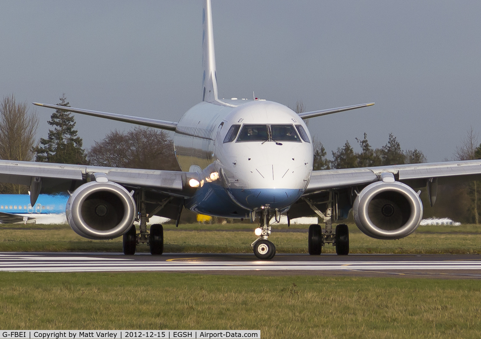 G-FBEI, 2007 Embraer 195LR (ERJ-190-200LR) C/N 19000143, Arriving at EGSH.