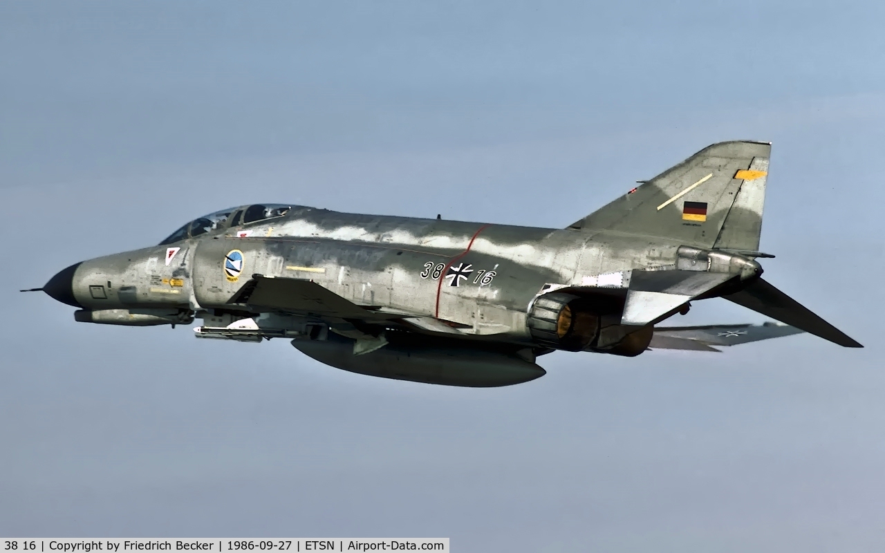 38 16, 1972 McDonnell Douglas F-4F Phantom II C/N 4653, departure from Fliegerhorst Neuburg