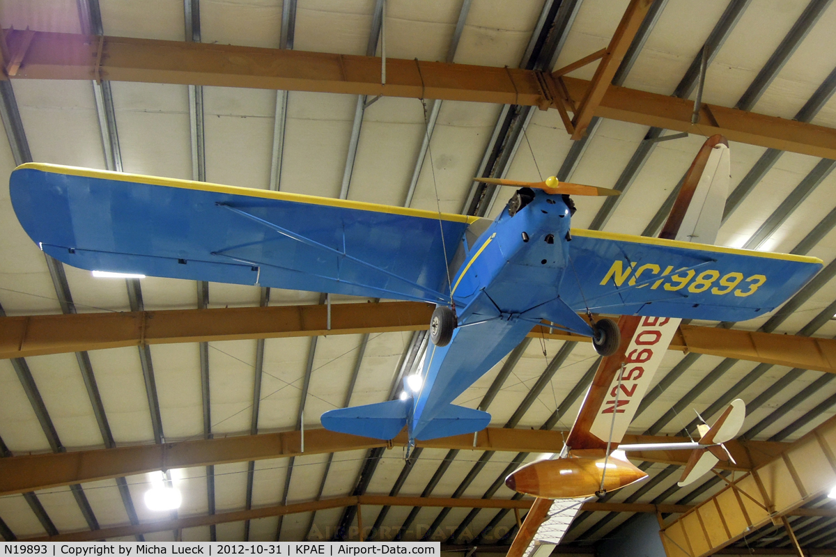 N19893, 1938 Taylorcraft A C/N 398, At the Museum of Flight Restoration Center, Everett