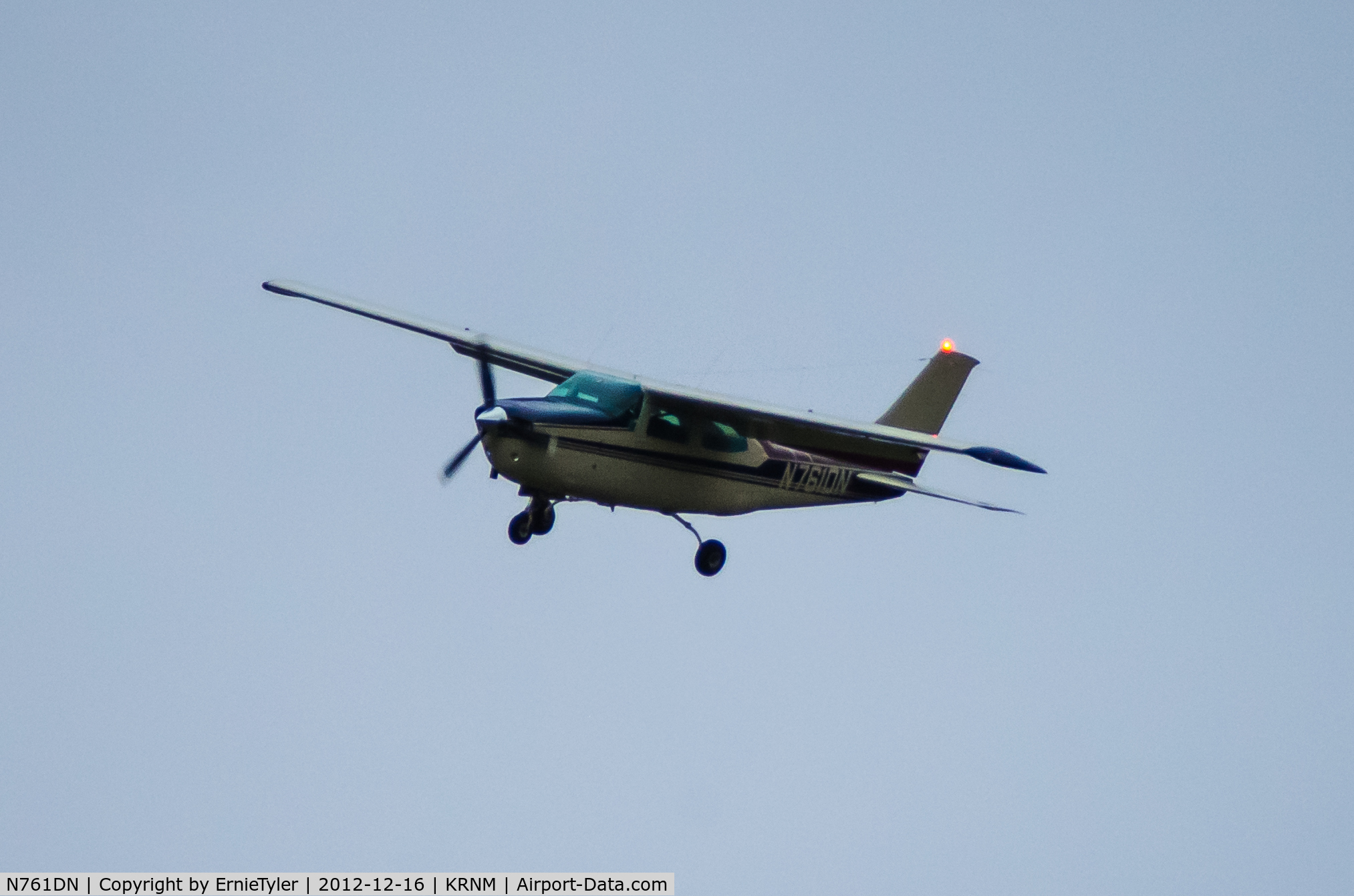 N761DN, 1977 Cessna T210M Turbo Centurion C/N 21062175, A shot on approach to Ramona Airport as it passed over Rangeland Rd and the Ramona Grasslands.