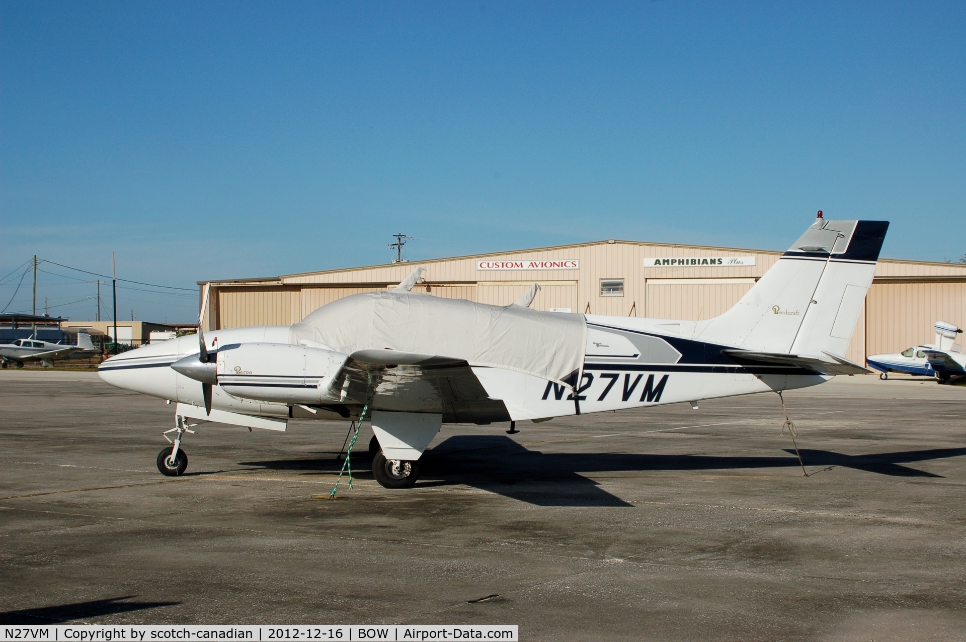 N27VM, 1969 Beech D55 Baron C/N TE-698, 1969 Beech D55, N27VM, at Bartow Municipal Airport, Bartow, FL 