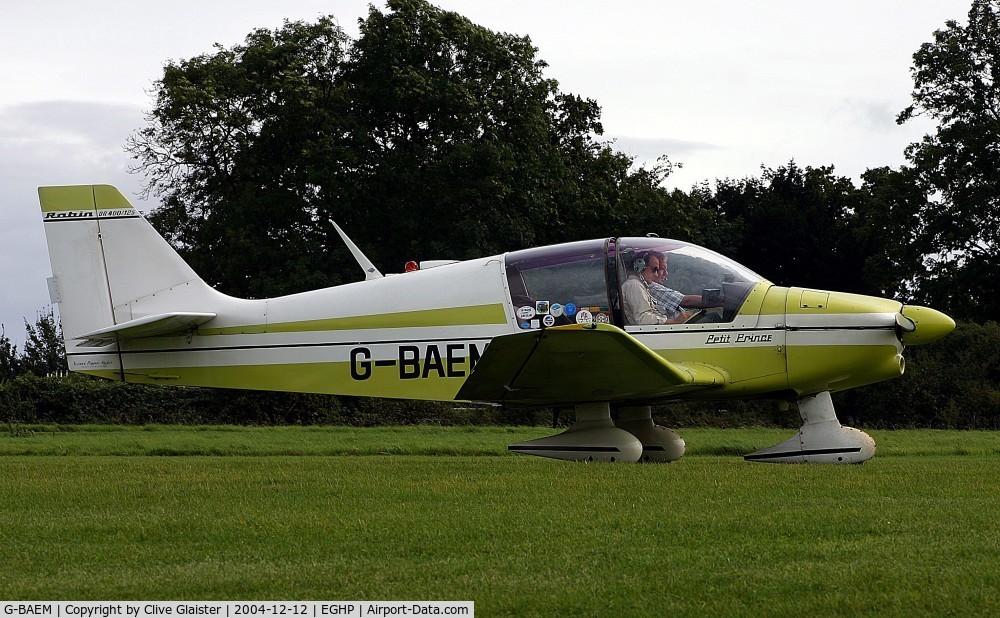 G-BAEM, 1972 Robin DR-400-120 Petit Prince C/N 728, Originally owned to, Aspenair Services Ltd in September 1972 and currently in private hands since April 1990