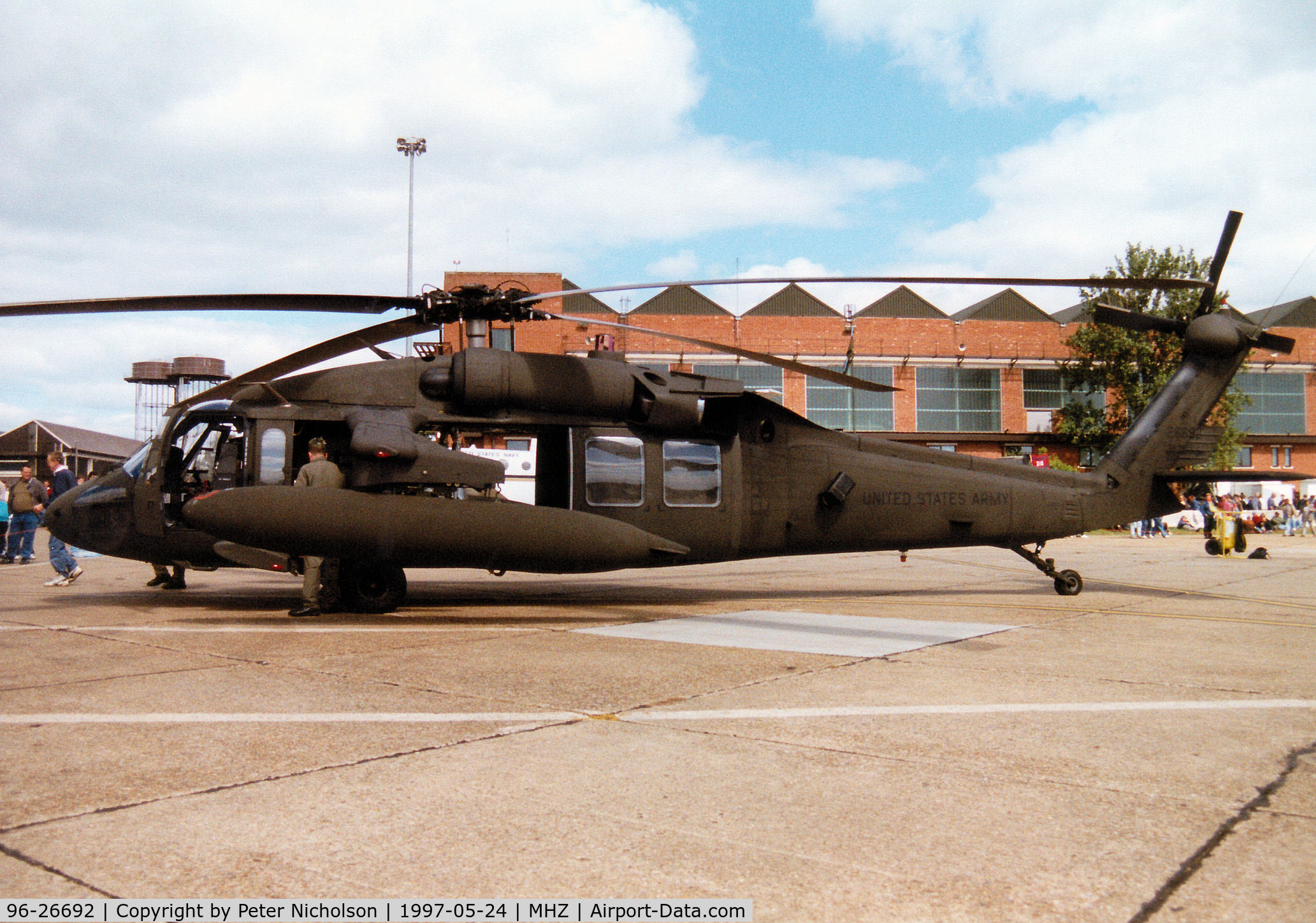 96-26692, 1996 Sikorsky UH-60L Black Hawk C/N 70-2225, UH-60L Black Hawk of the US Army's 158th Aviation Regiment on display at the 1997 RAF Mildenhall Air Fete.