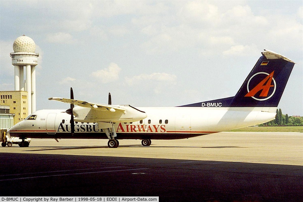D-BMUC, 1992 De Havilland Canada DHC-8-314 Dash 8 C/N 350, DHC-8-314A Dash 8 [350] (Augsburg Airways) Berlin-Tempelhof~D 18/05/1998