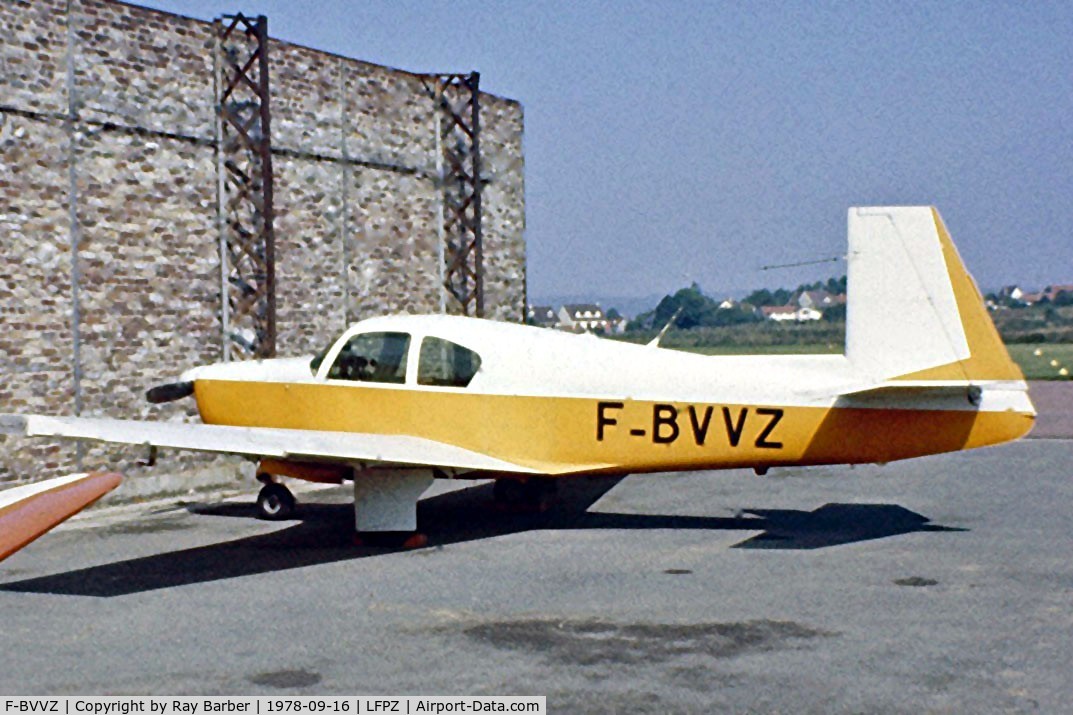 F-BVVZ, Mooney M20C Ranger C/N 2596, Mooney M.20C Ranger [2596] St. Cyr-l Ecole~F 16/09/1978. Image taken from a slide. This aircraft was written off in 1985-09-00