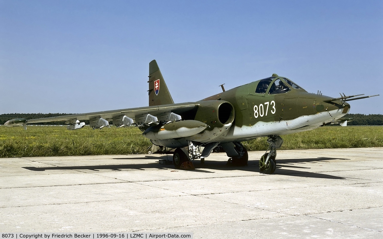 8073, Sukhoi Su-25K C/N 25508108073, flightline at Malacky-Kuchyna Slovakia