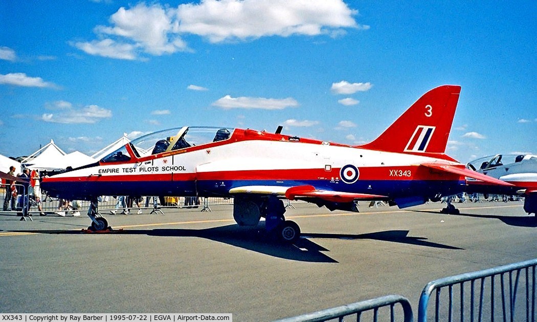 XX343, 1981 Hawker Siddeley Hawk T.1 C/N 192/312167, BAe Systems Hawk T.1A [312167] (RAF) RAF Fairford~G 22/07/1995