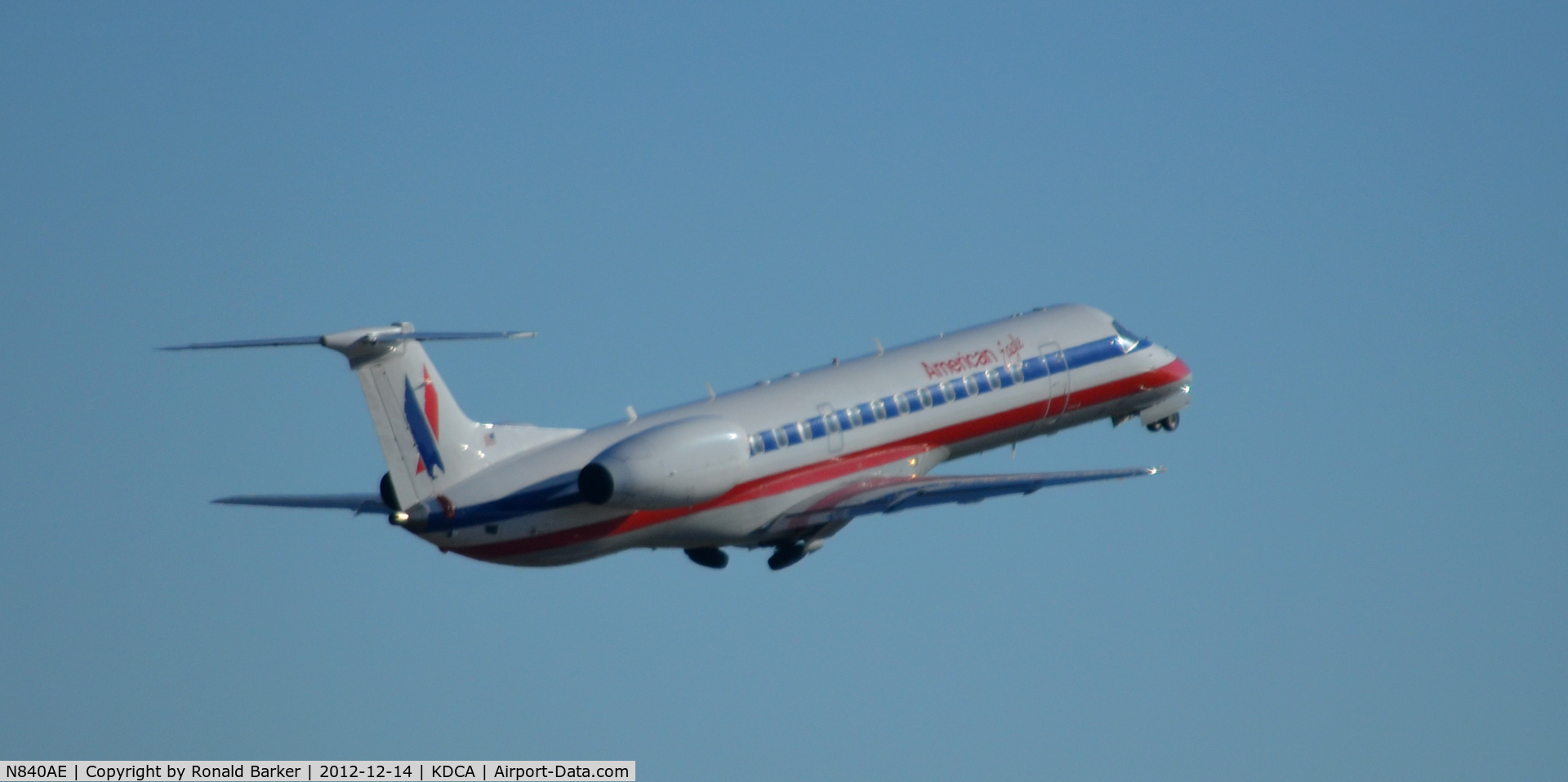 N840AE, 2002 Embraer ERJ-140LR (EMB-135KL) C/N 145656, Takeoff DCA