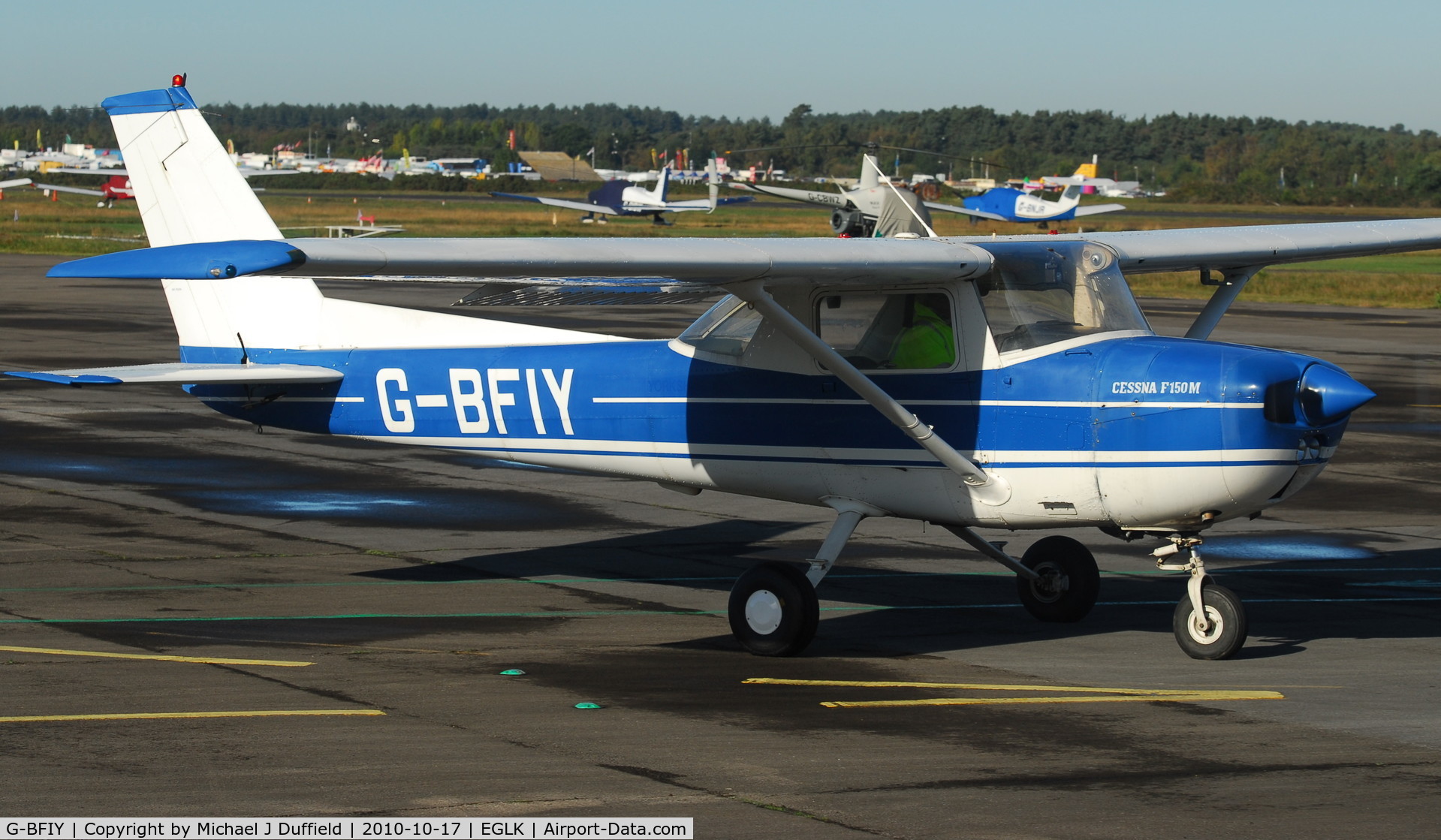 G-BFIY, 1977 Reims F150M C/N 1381, Cessna 150 seen at Blackbushe on 17th October 2010