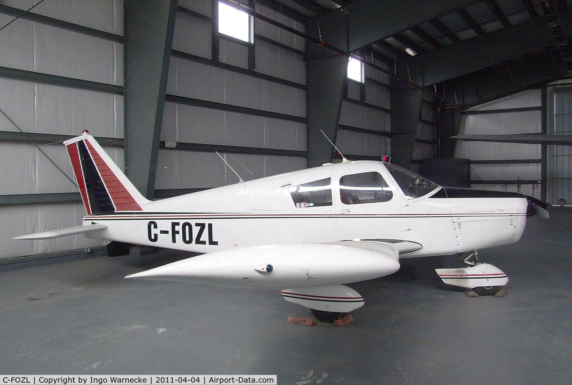 C-FOZL, 1963 Piper PA-28-180 C/N 28-1067, Piper PA-28-180 Cherokee 180 B in the Hangar of the British Columbia Aviation Museum, Sidney BC