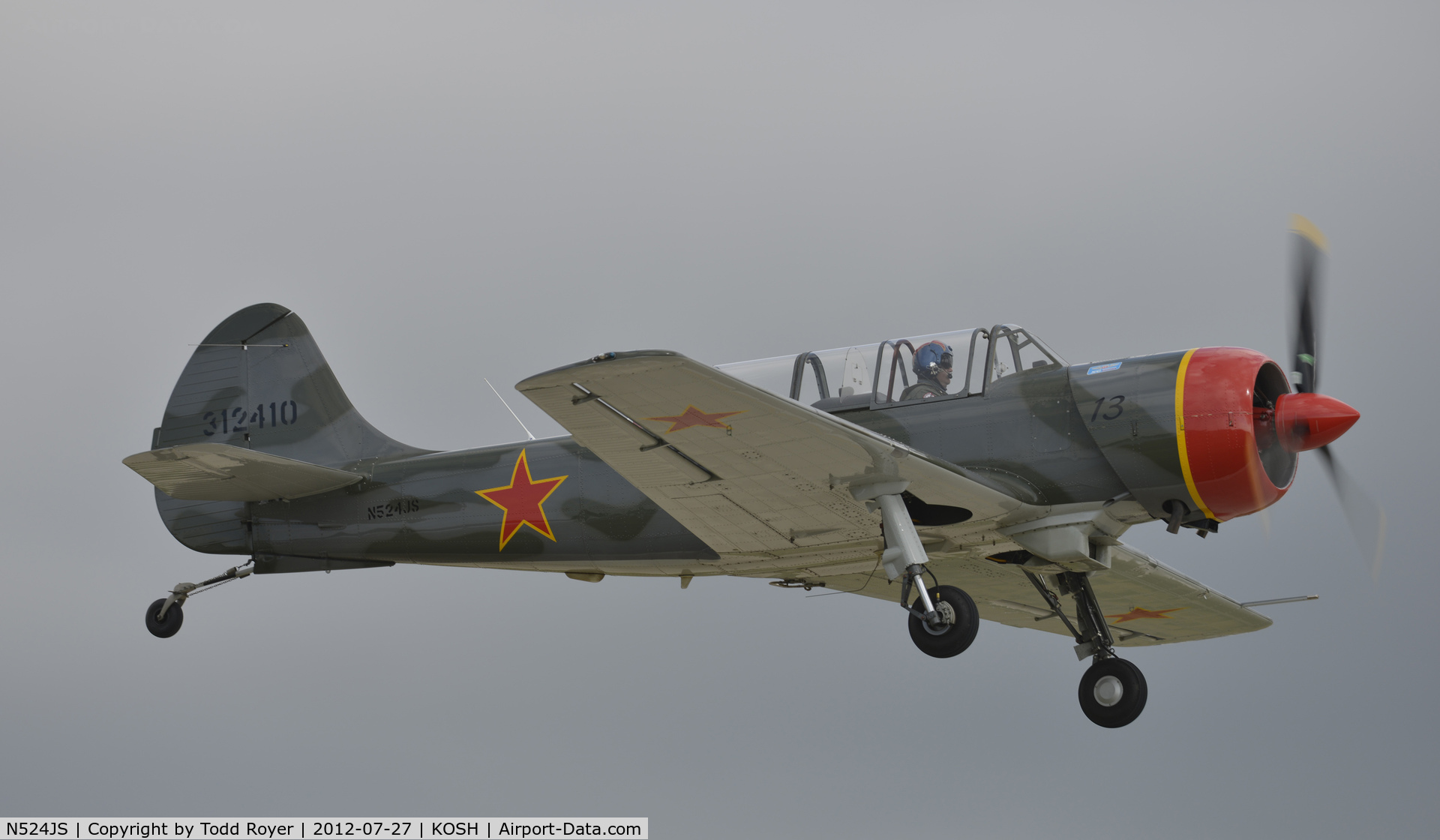 N524JS, 2003 Yakovlev (Aerostar) Yak-52TW C/N 0312410, Airventure 2012