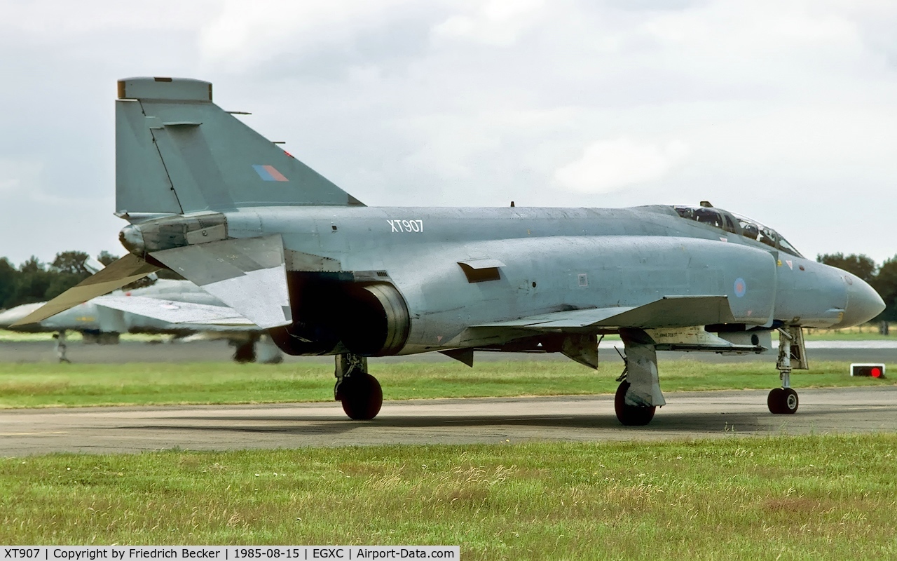 XT907, 1968 McDonnell Douglas Phantom FGR2 C/N 2665, holding point at RAF Coningsby