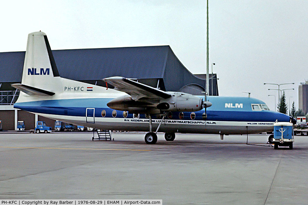 PH-KFC, 1962 Fokker F.27-200 Friendship C/N 10200, Fokker F-27 Friendship 200 [10200] (NLM) Schiphol~PH 29/08/1976. Early scheme. Image taken from a slide.