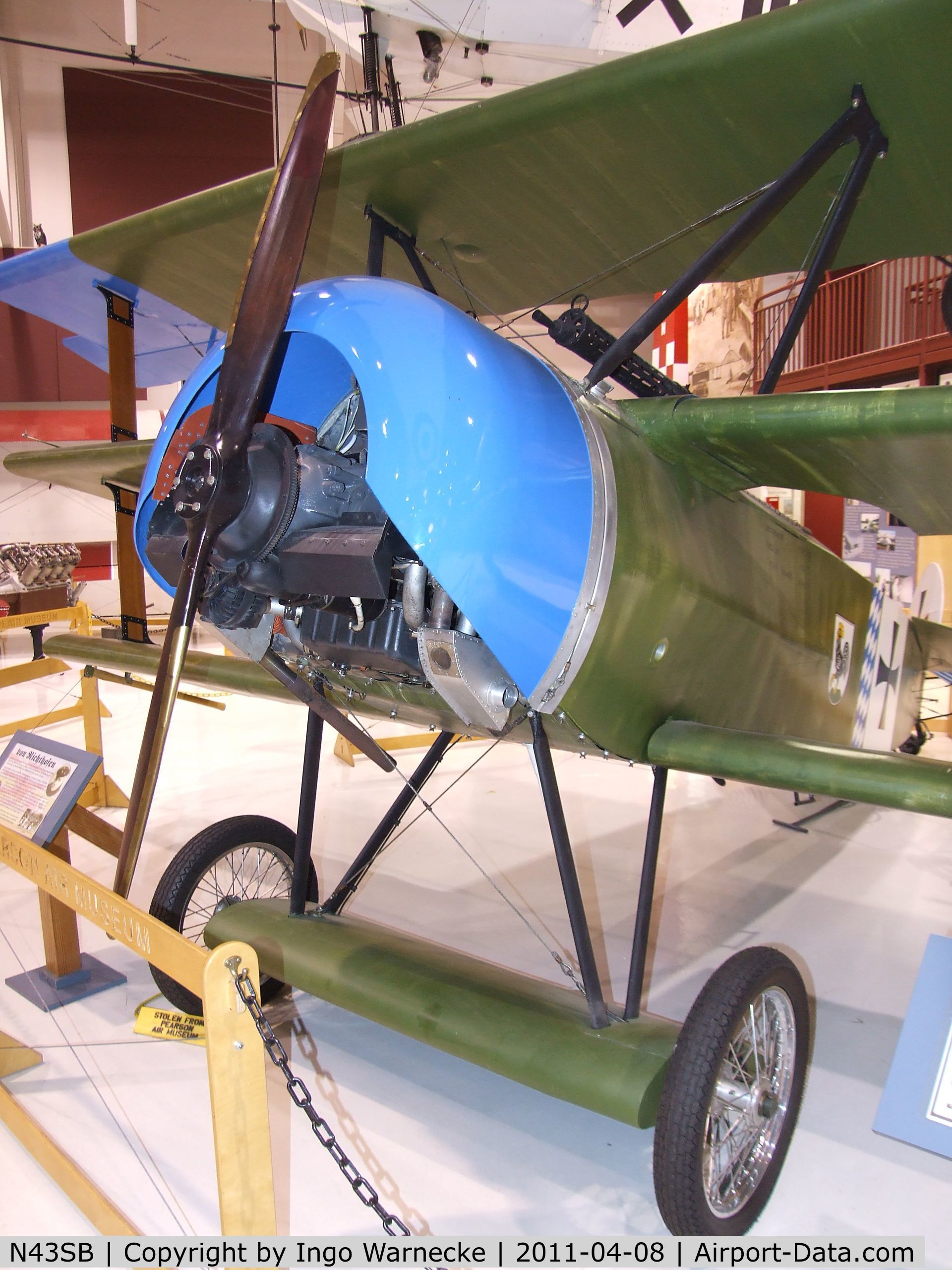 N43SB, 1996 Fokker Dr.1 Triplane Replica C/N 29590ABV, Siegfried Bredl Fokker Dr I replica at the Pearson Air Museum, Vancouver WA