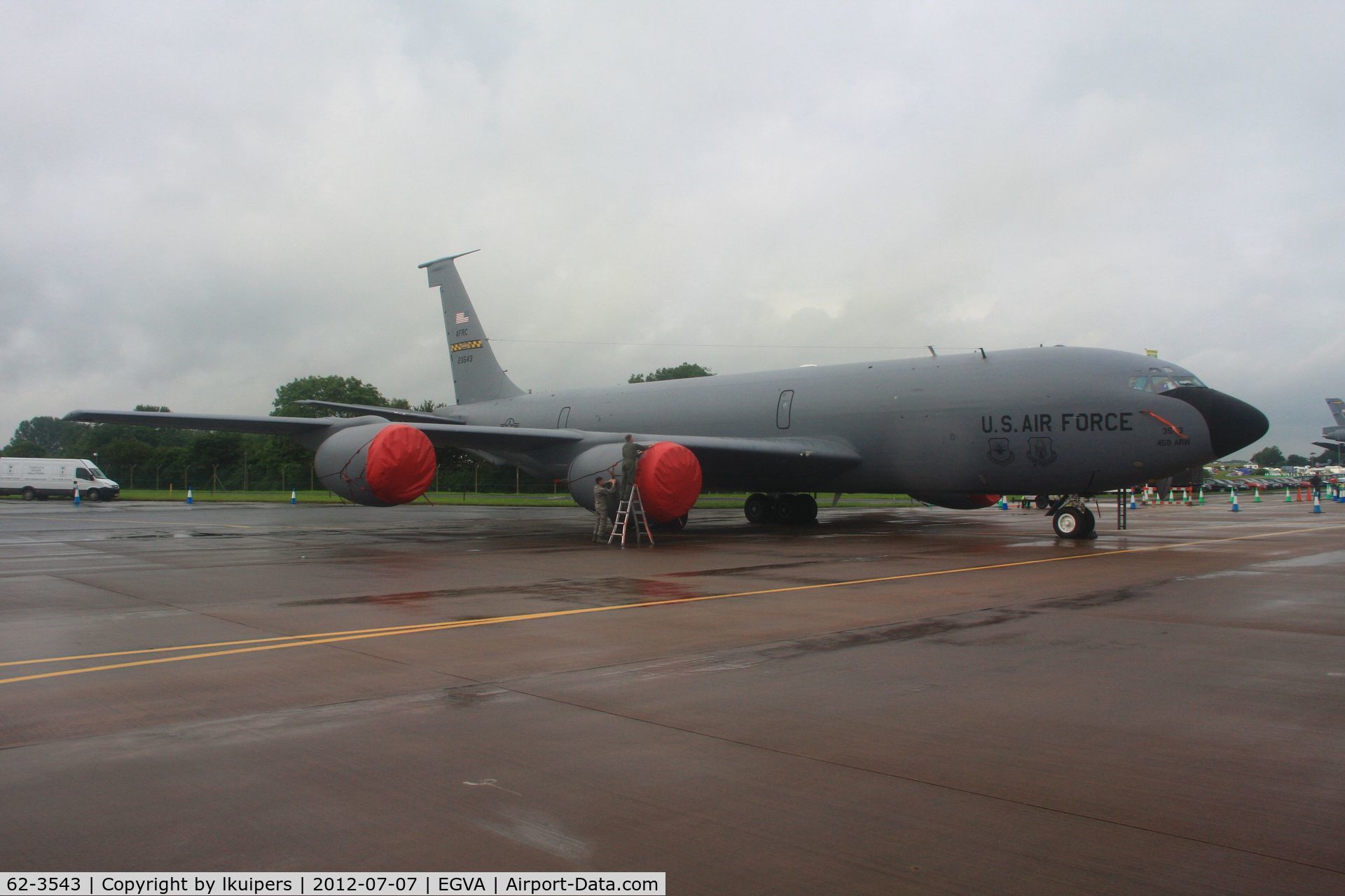 62-3543, 1962 Boeing KC-135R Stratotanker C/N 18526, On a rainy RIAT in July 2012