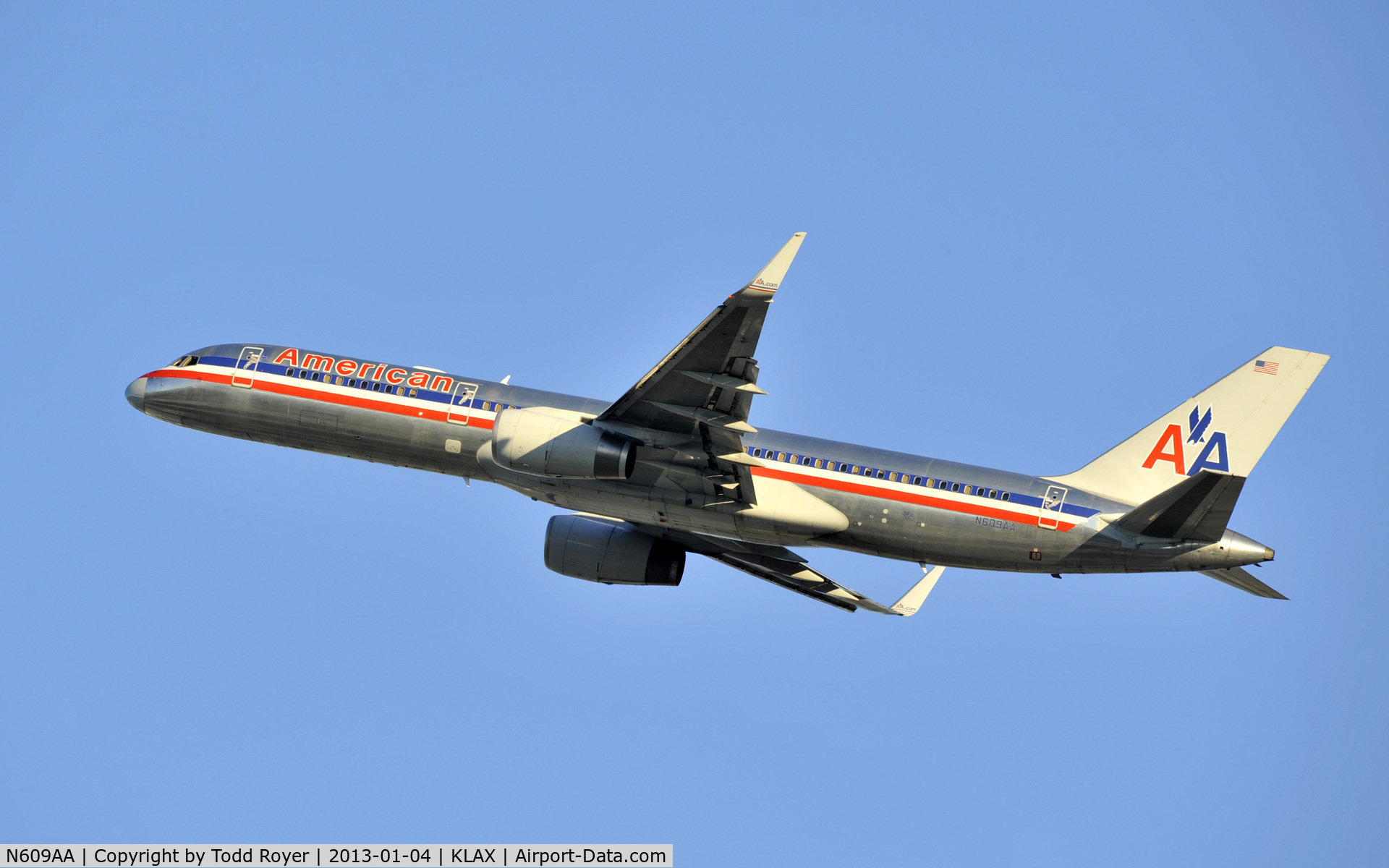 N609AA, 1996 Boeing 757-223 C/N 27447, Departing LAX