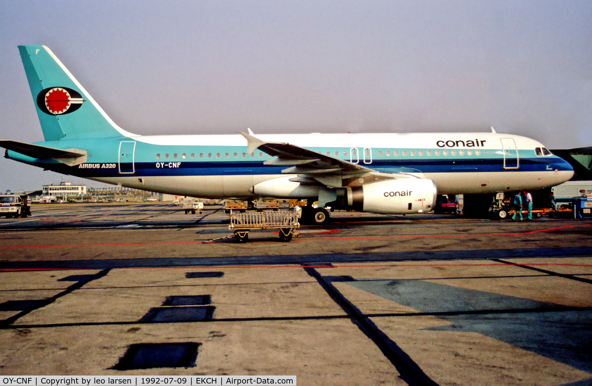 OY-CNF, 1991 Airbus A320-231 C/N 168, Copenhagen Kastrup 9.7.92