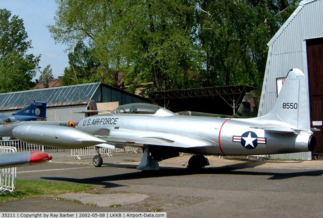 35211, 1953 Lockheed T-33A Shooting Star C/N 580-8550, Lockheed T-33A Shooting Star [580-8550] Prague-Kbely~OK 08/05/2002. Previously with French AF and prior to that with the USAF.