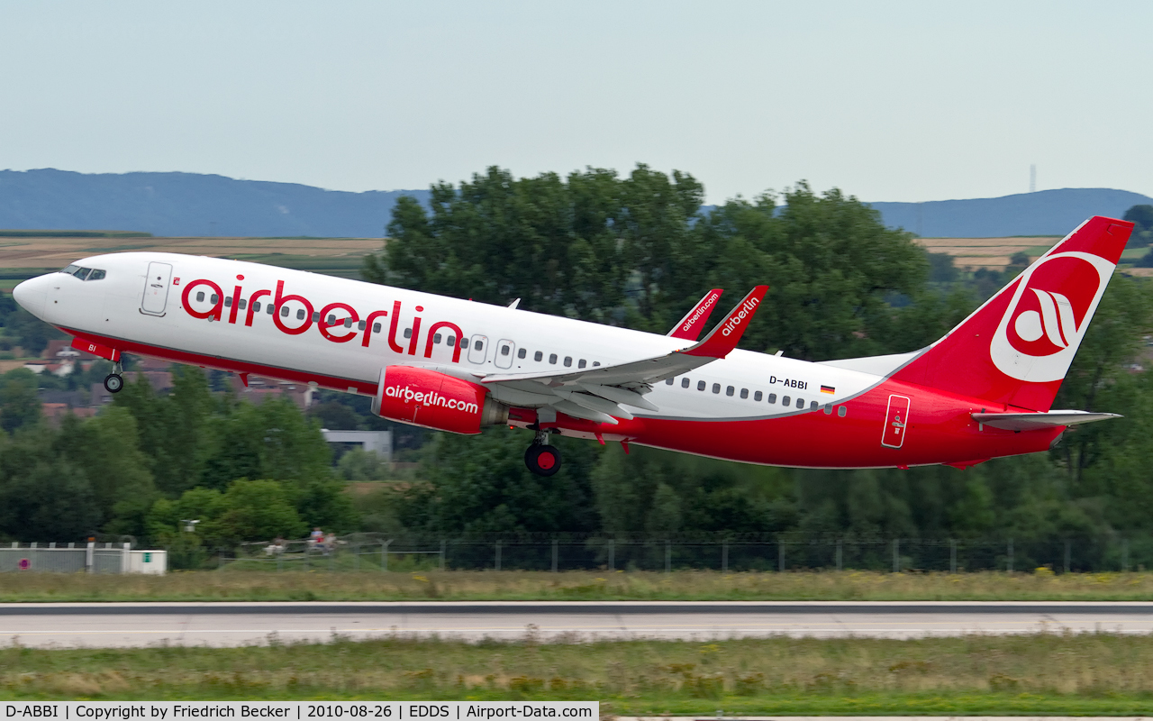 D-ABBI, 2003 Boeing 737-86J C/N 32920, departure from Stuttgart