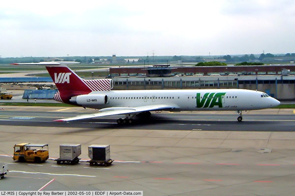 LZ-MIS, 1990 Tupolev Tu-154M C/N 90A863, Tupolev Tu-154M [90A-863] (VIA-Air VIA Bulgarian Airways) Frankfurt~D 10/05/2002