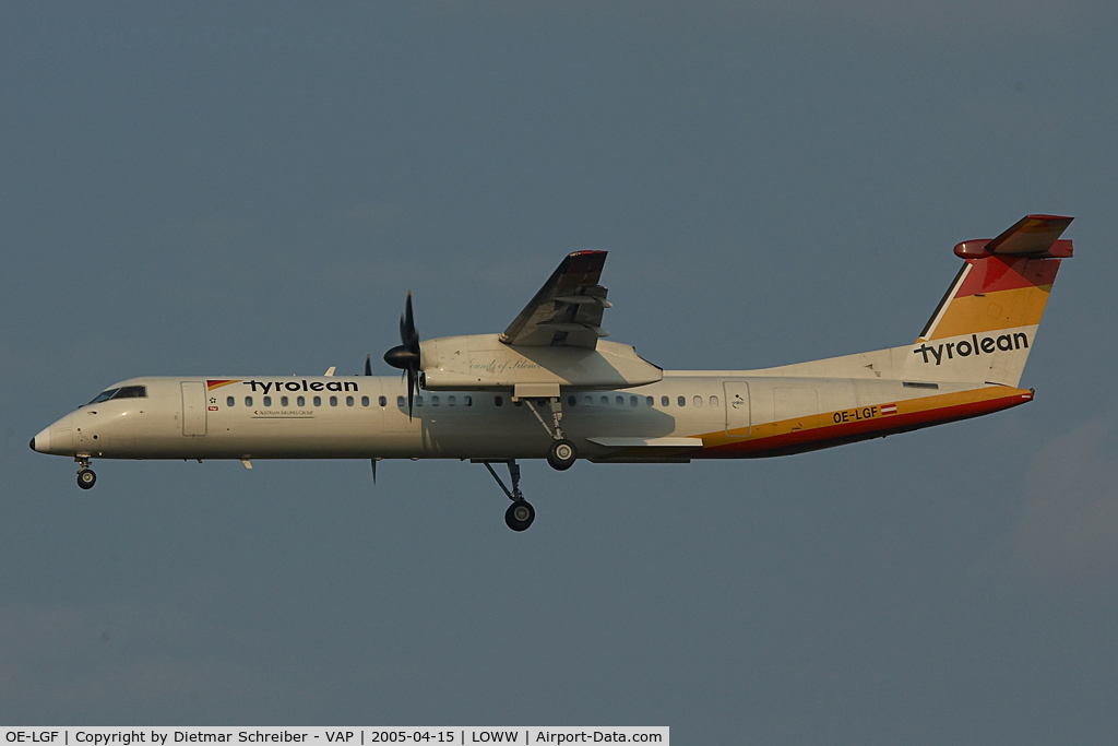 OE-LGF, 2002 De Havilland Canada DHC-8-402Q Dash 8 C/N 4068, Tyrolean Airways Dash 8-400