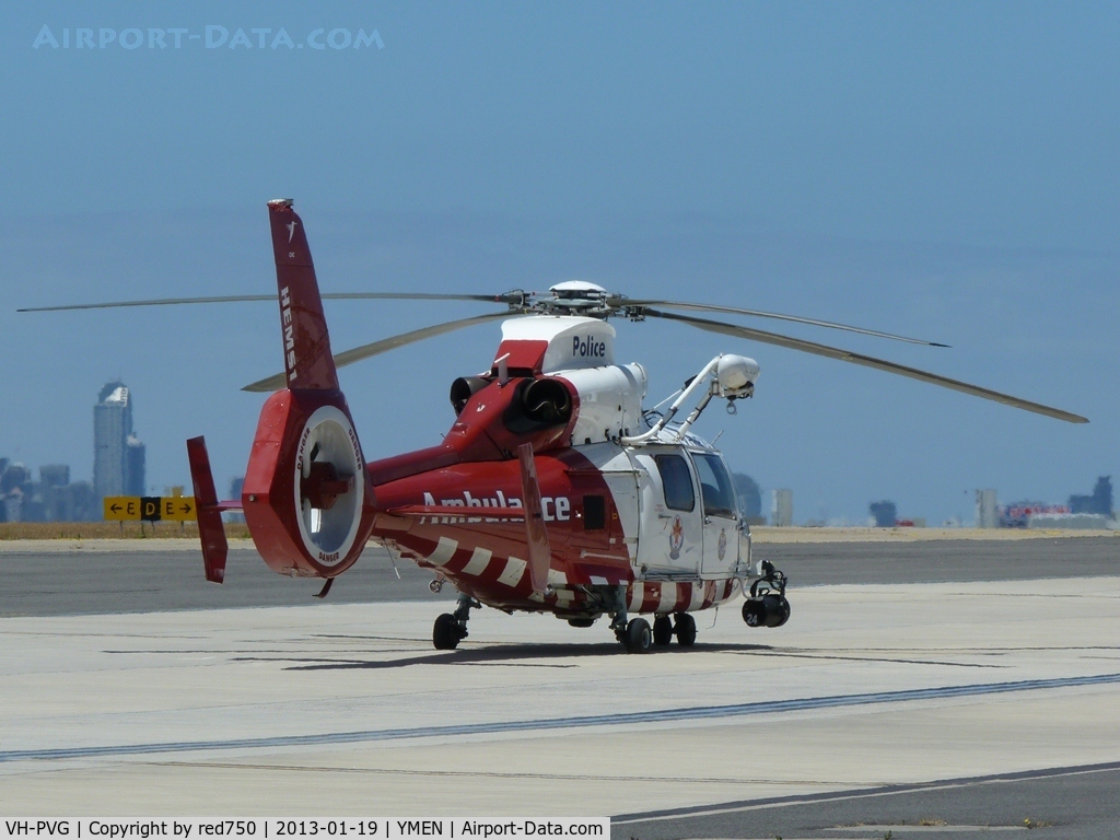 VH-PVG, 2001 Eurocopter AS-365N-3 Dauphin 2 C/N 6597, Air Ambulance VH-PVG at the Essendon Base