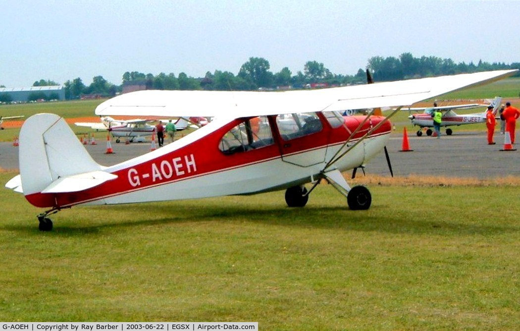 G-AOEH, 1946 Aeronca 7AC Champion C/N 7AC-2144, Aeronca 7AC Champion [7AC-2144] North Weald~G 22/06/2003