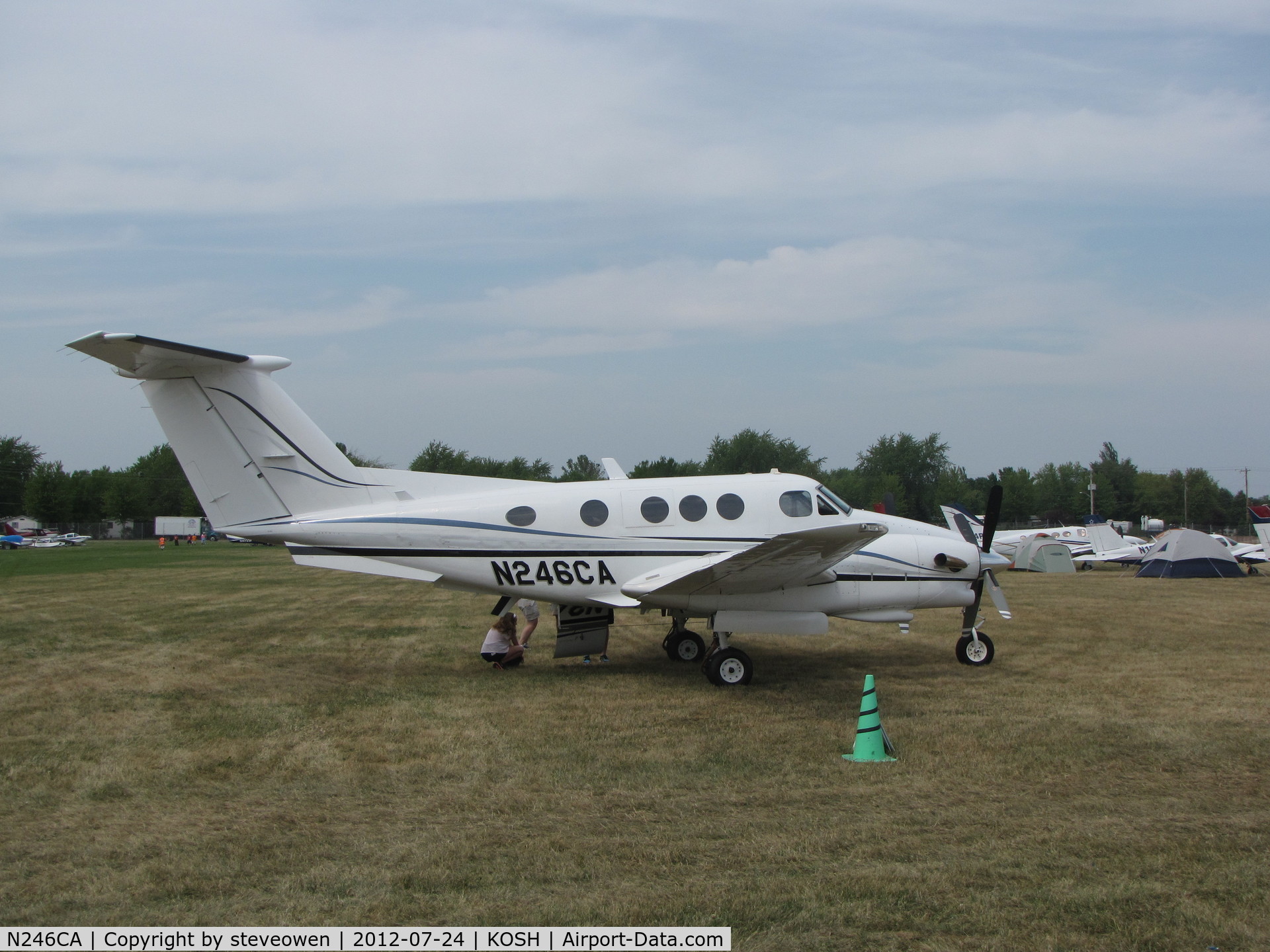N246CA, 1980 Beech F90 King Air C/N LA-27, in the camp grounds EAA2012