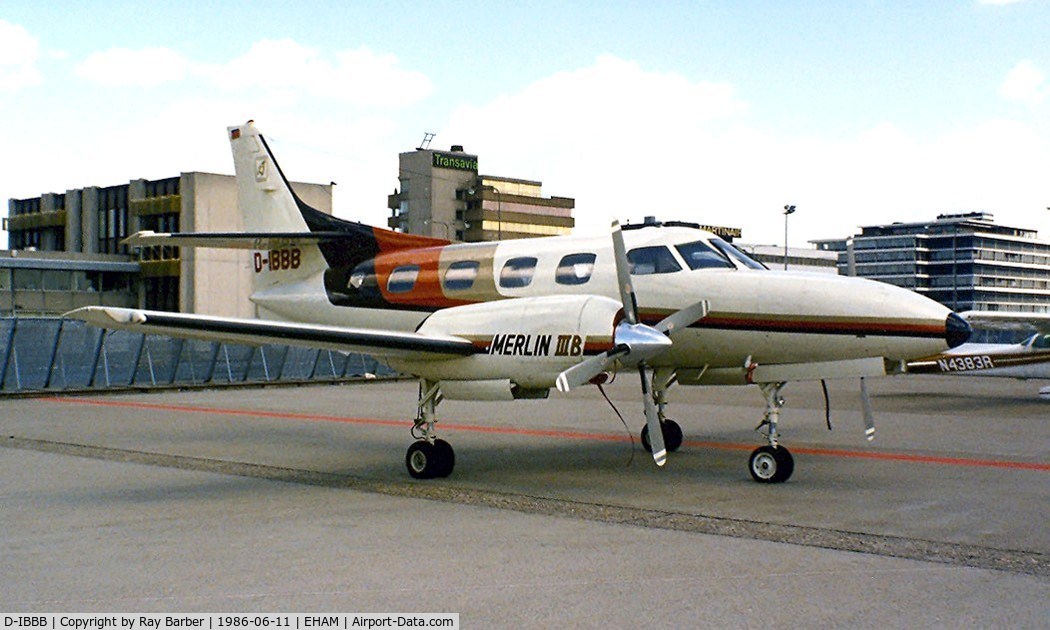 D-IBBB, 1978 Swearingen SA-226T Merlin IIIB C/N T-293, Swearingen SA.226T Merlin IIIB [T-293] Schiphol~PH 11/06/1986